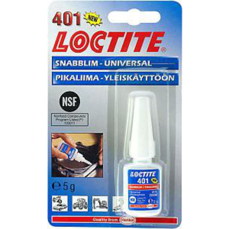 Loctite 401 hurtiglim, multifunktionel, 5g