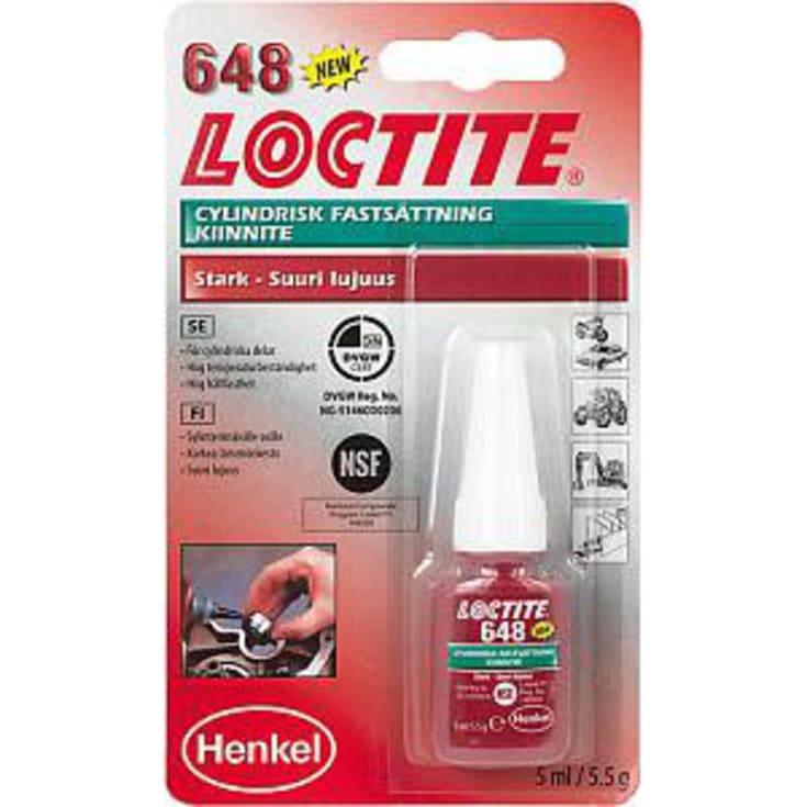 Loctite 648 cylindrisk fastgørelse, høj styrke, 5 ml