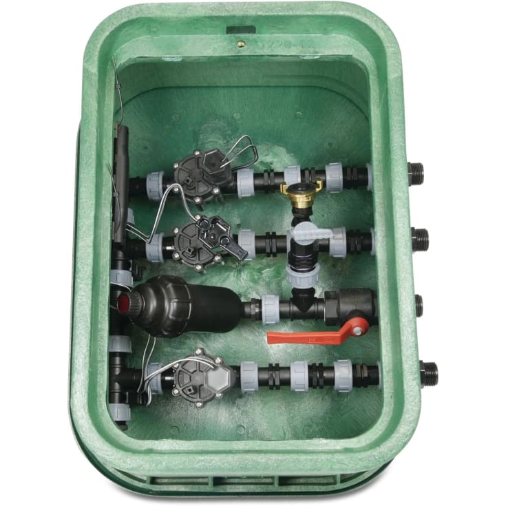 Rain Bird HDPE ventillåda med 3 bevattningsventiler, 2,5 cm, komplett