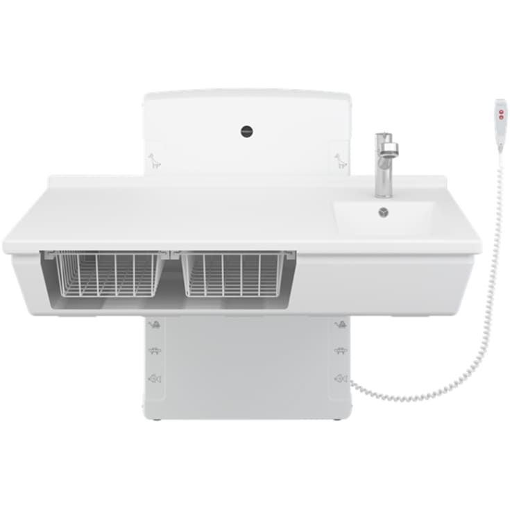 Pressalit Care puslebord, 80x140 cm, hvid