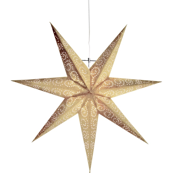 Star Trading Antique adventsstjärna med ljus, 60 cm, guld