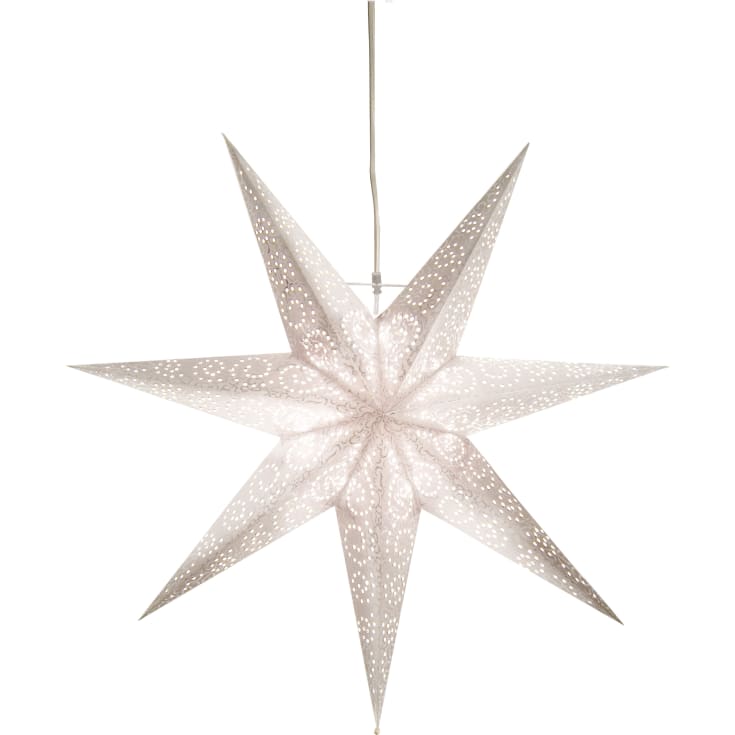 Star Trading Antique adventsstjärna med ljus, 60 cm, vit
