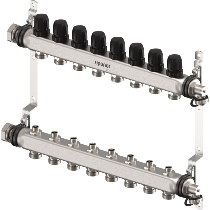 Uponor Vario S 1" gulvvarmefordeler, 8 kretser