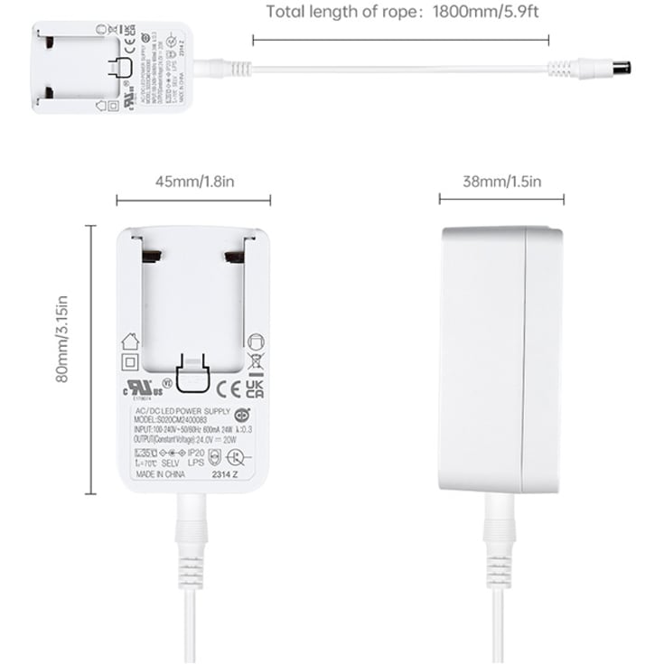 RESERVEDEL: Strømforsyning til Hue LightStrip V4