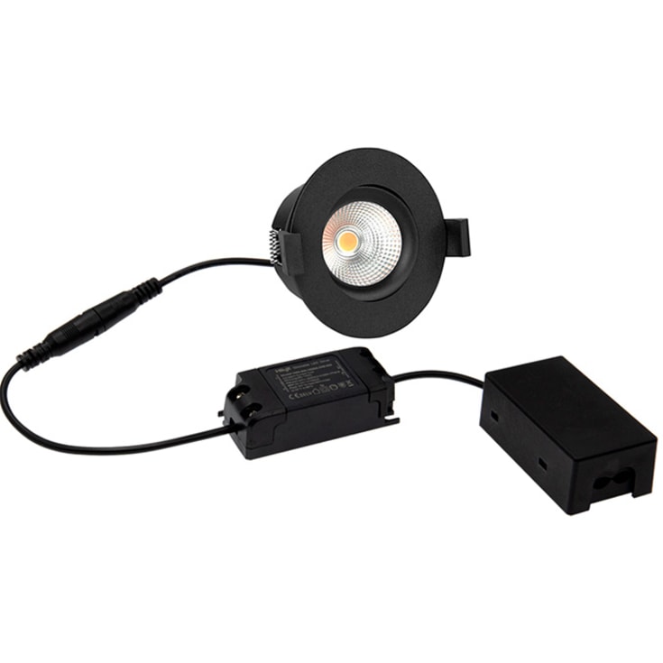 Hilux D3 Tilt360 downlight, 6W, 3000K, svart
