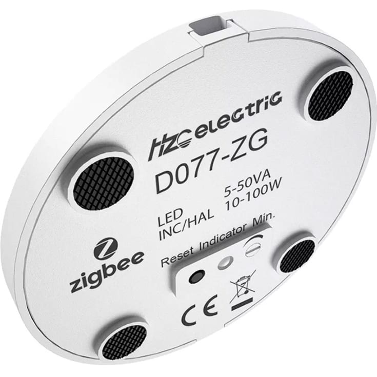 Zigbee Lysdæmper Til Ledning - Fodkontakt - Hvid
