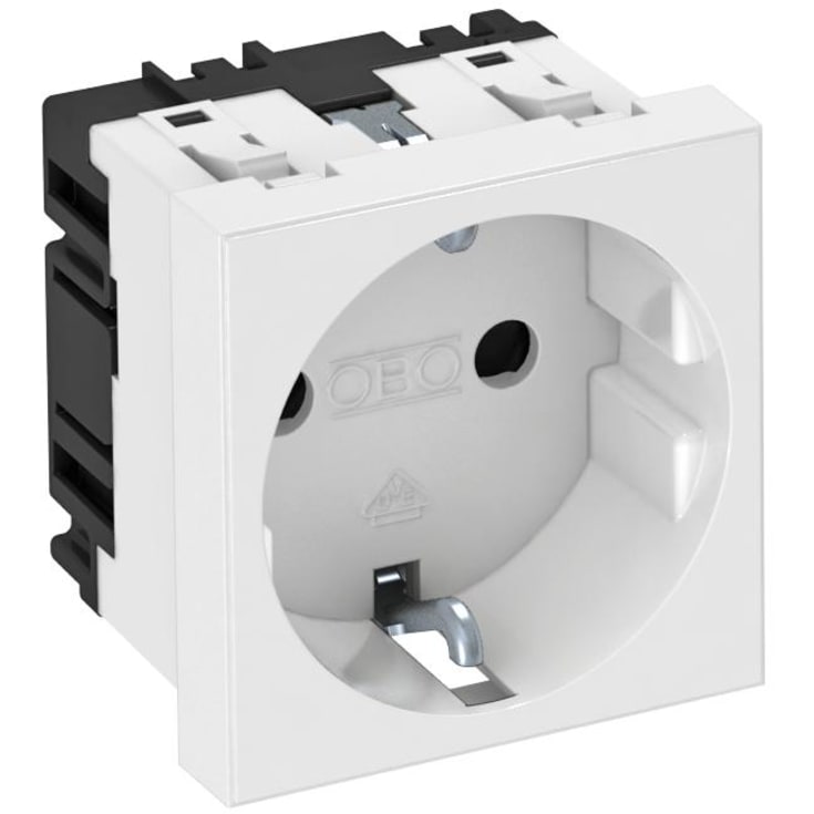 <p>Uttag för Schuko 0.1 STD-D0 RW1, Schuko, vit RAL9010</p>