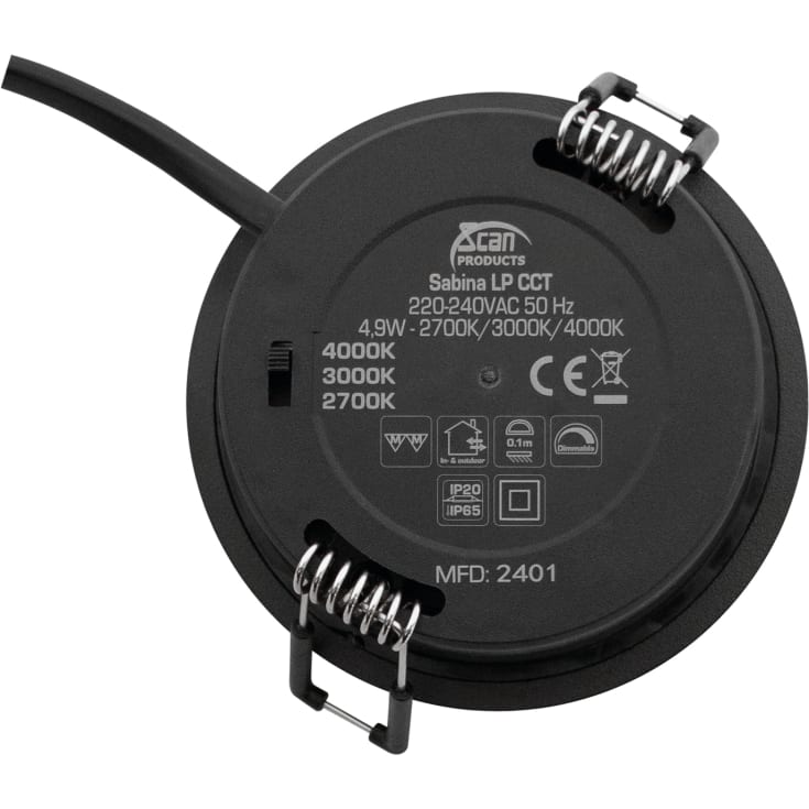 Scan Products Sabina Low Profile downlight, matt svart, 6-pack