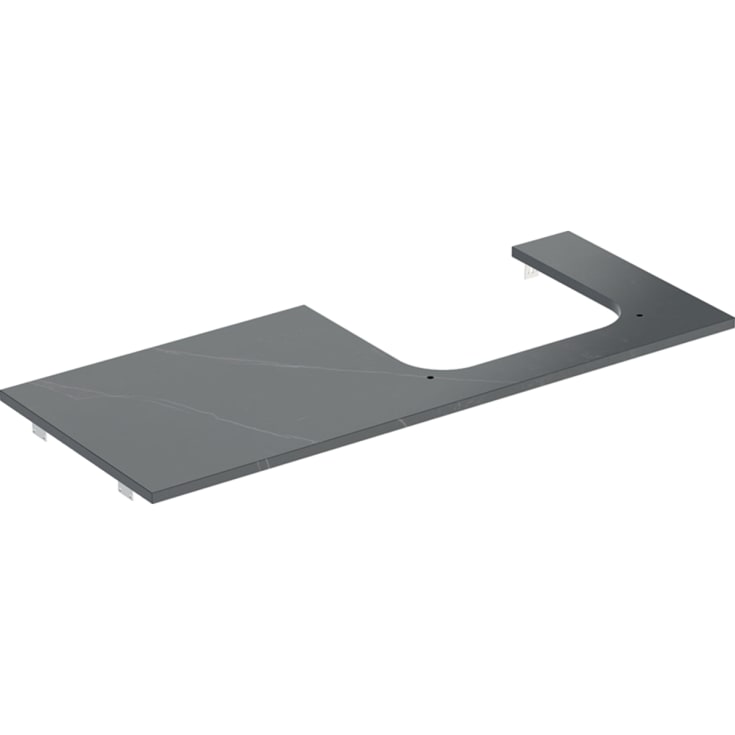 Geberit One benkeplate, 119x47,3 cm, marmorert sort