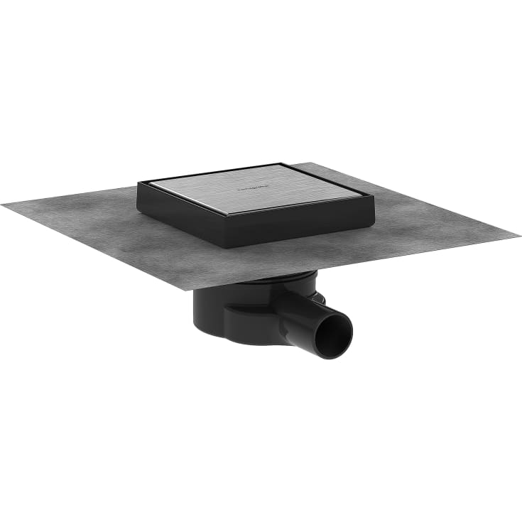 Hansgrohe RainDrain Point komplet gulvafløb, 150x150 mm, børstet rustfrit stål