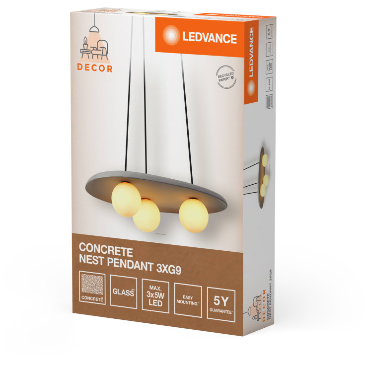 Ledvance Nest lysekrone, grå