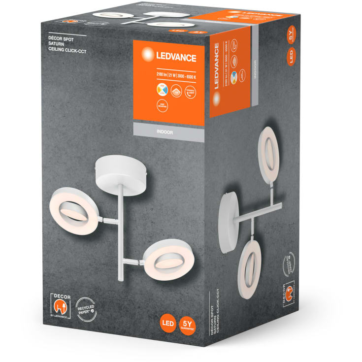 Ledvance Saturn spotlampe, hvit