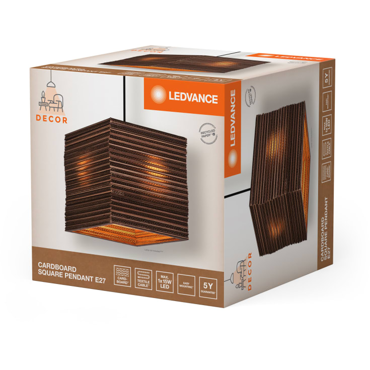 Ledvance Carboard pendel, firkantet