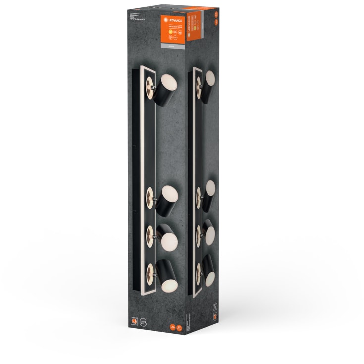 Ledvance Decor Mars tak- og veggspotlight, 4 spotlights, svart