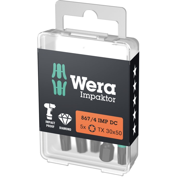 Wera 867/4 Impaktor Torx bit, TX30, 5 stk.