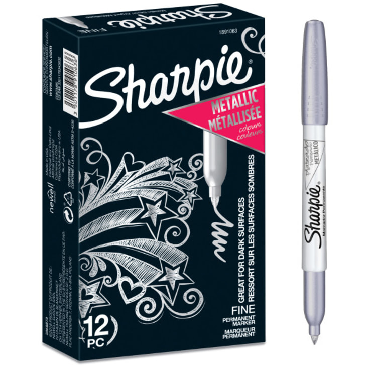 Sharpie permanent marker, rund spids, metallic sølv