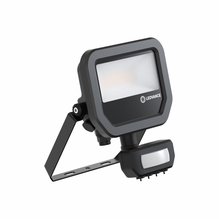 Ledvance lyskaster med sensor, sort, 3000K, 8W