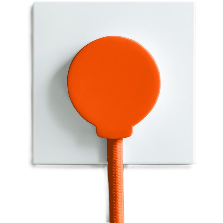 Normkontakt Schuko M/J, vinkel, rund, platt, orange