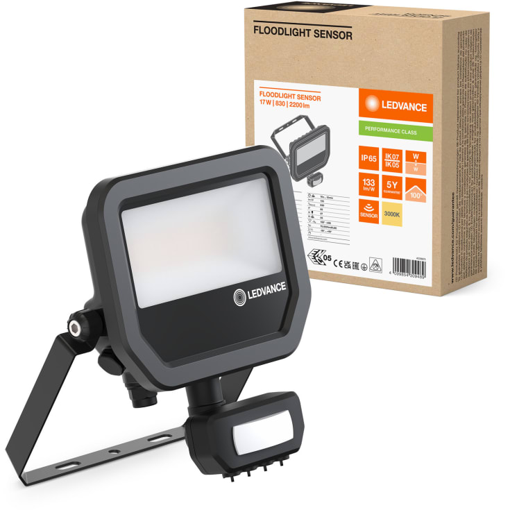Ledvance Floodlight PFM mult lumen sensor 2400lm 17W/830 IP65 so