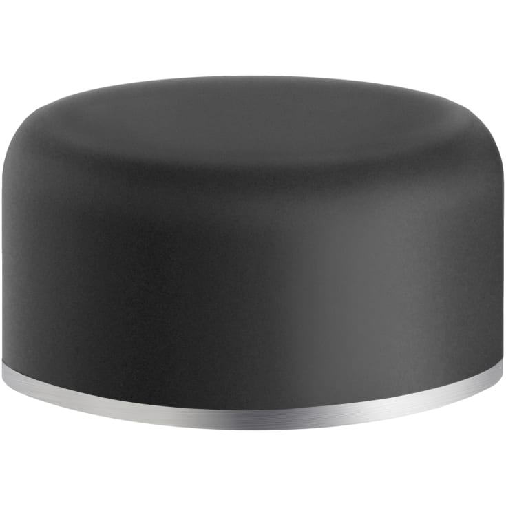 Dørstop for gulv, sort gummi/børstet rustfrit