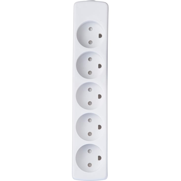 5 st 5-Socket U/J, utan sladd, vit