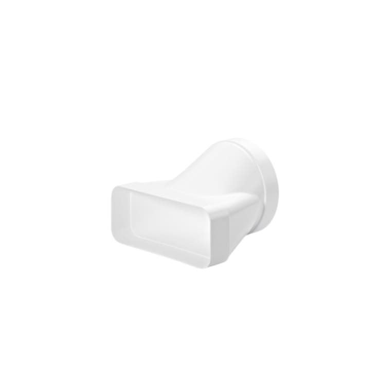 Overgang 222 x 89 mm til Ø150 , Plastik, 227x190 mm