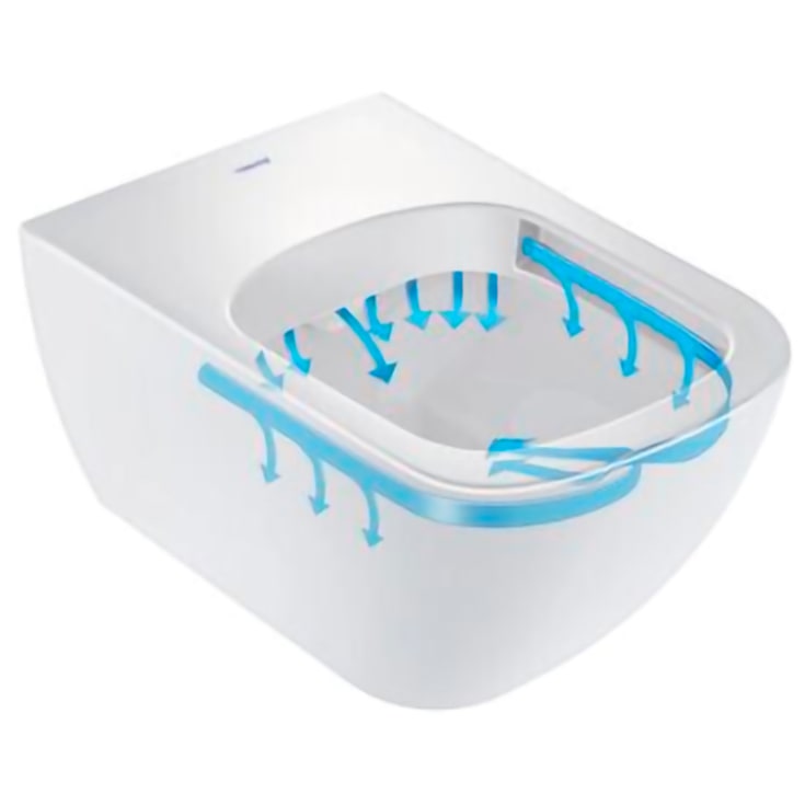 Duravit Happy D2 vägghängd toalett, utan spolkant, vit