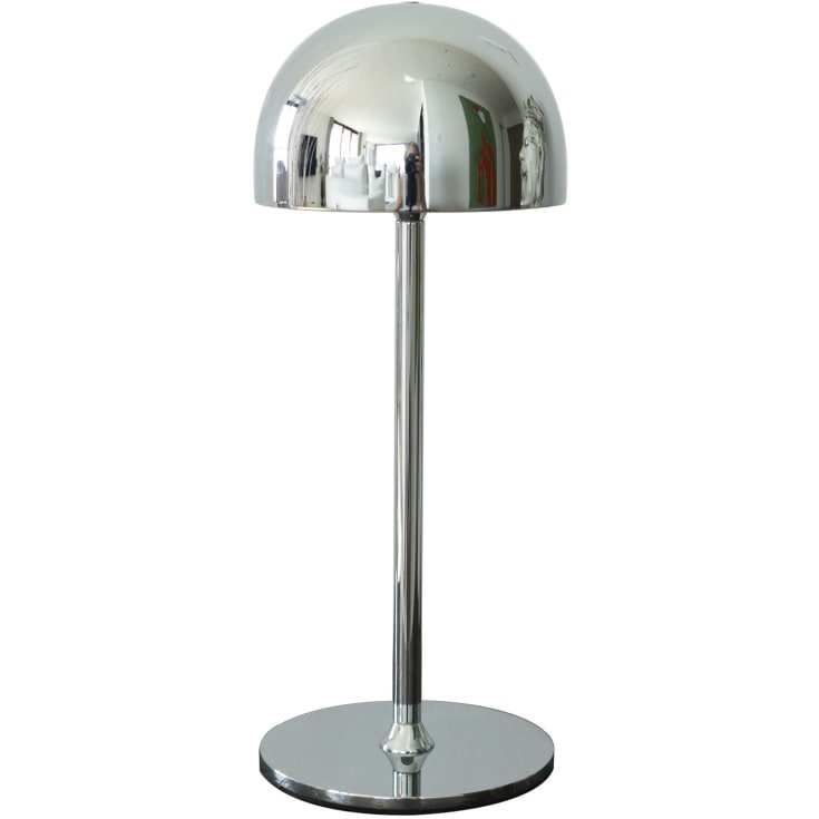Oppladbar Tim bordlampe 30 cm krom, IP54