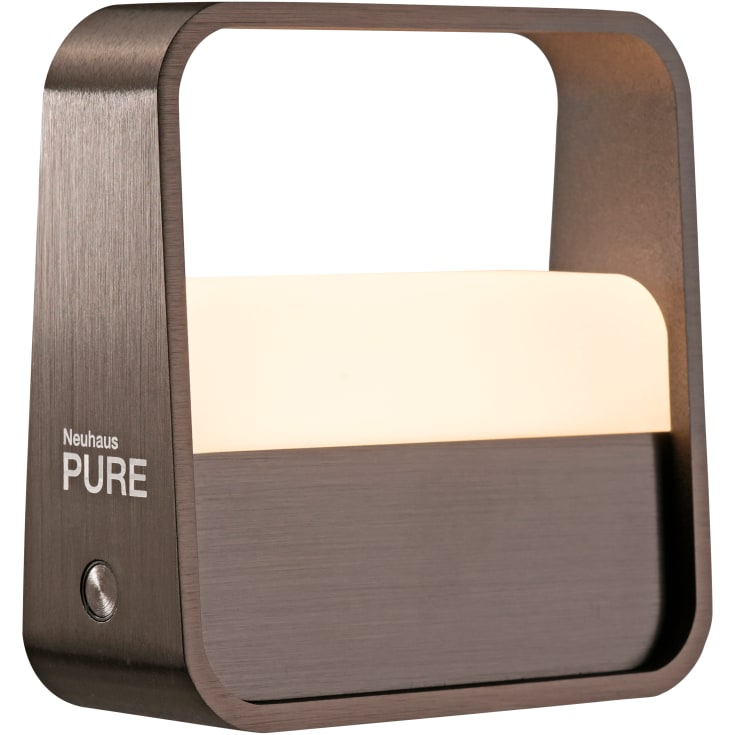 Paul Neuhaus Pure Go Akku genopladelig bordlampe, mørkebrun