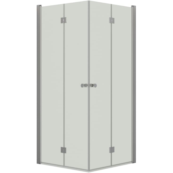 Dansani Match brusehjørne, model B+B, 87x87 cm, klart glas, satin profil