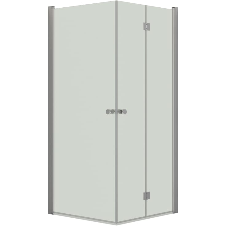 Dansani Match hörndusch, modell A+B, 89x89 cm, klart glas, satin profil