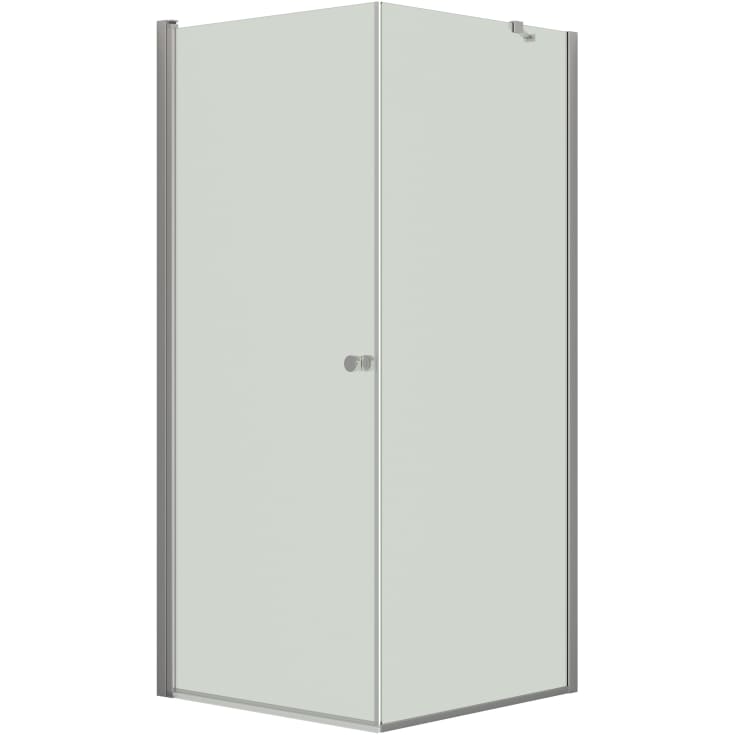Dansani Match brusehjørne, model A+D, dør og væg, 67x67 cm, klart glas, satin profil