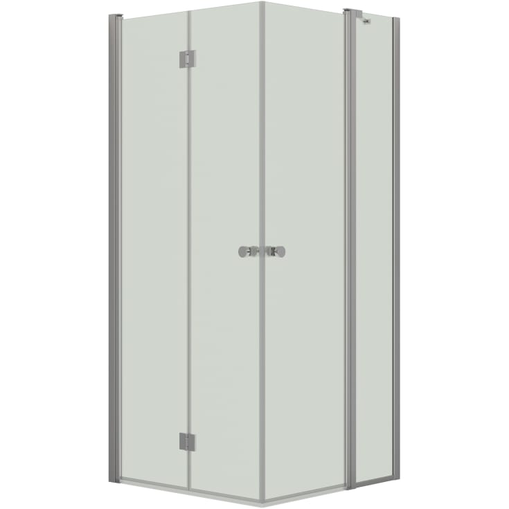 Dansani Match brusehjørne, model B+C, 89x89 cm, klart glas, satin profil