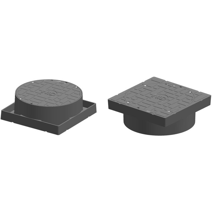 NID fast ramme med deksel, for Ø315 mm styrerør, vendbar, 3 tonn, kompositt