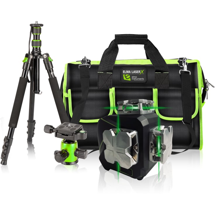 Elma Laser X360-3 sett, linjelasersett med stativ og veske