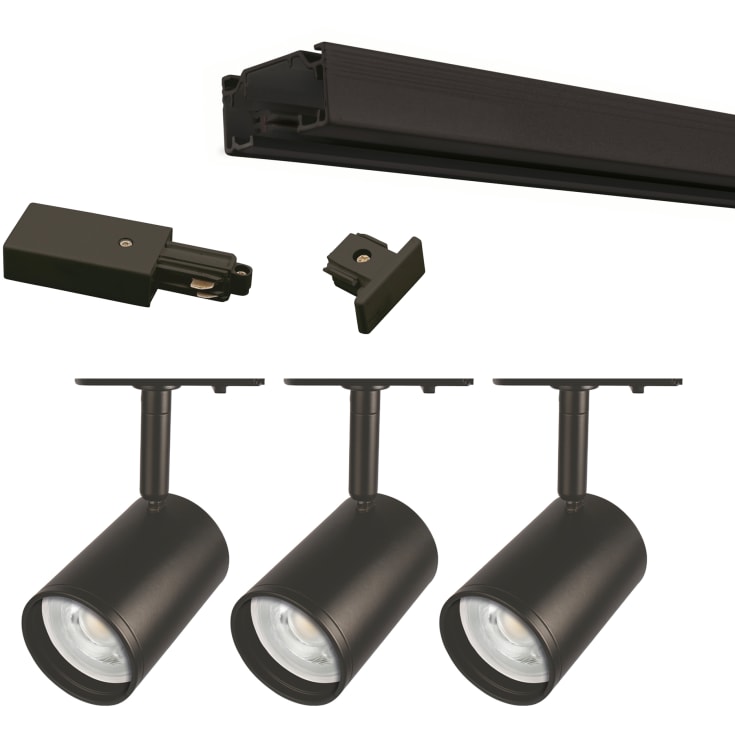Scan Products Mita strømskinne med skinnespots, tilslutning & endestykke, sort