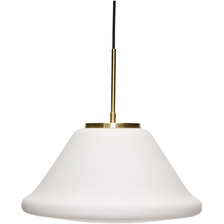 Hübsch Muse pendel, triangulær, opalglas/messing, Ø40cm hvid