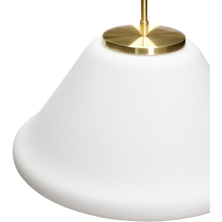 Hübsch Muse pendel, triangulær, opalglas/messing, Ø40cm hvid