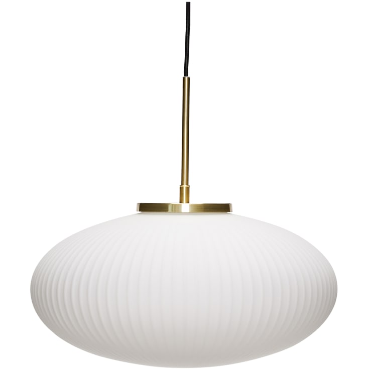 Hübsch Serene pendel ellipse, opalglas/messing, Ø40cm hvid