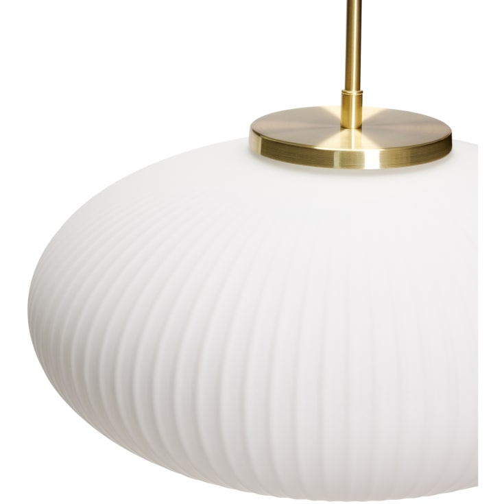 Hübsch Serene pendel ellipse, opalglas/messing, Ø40cm hvid