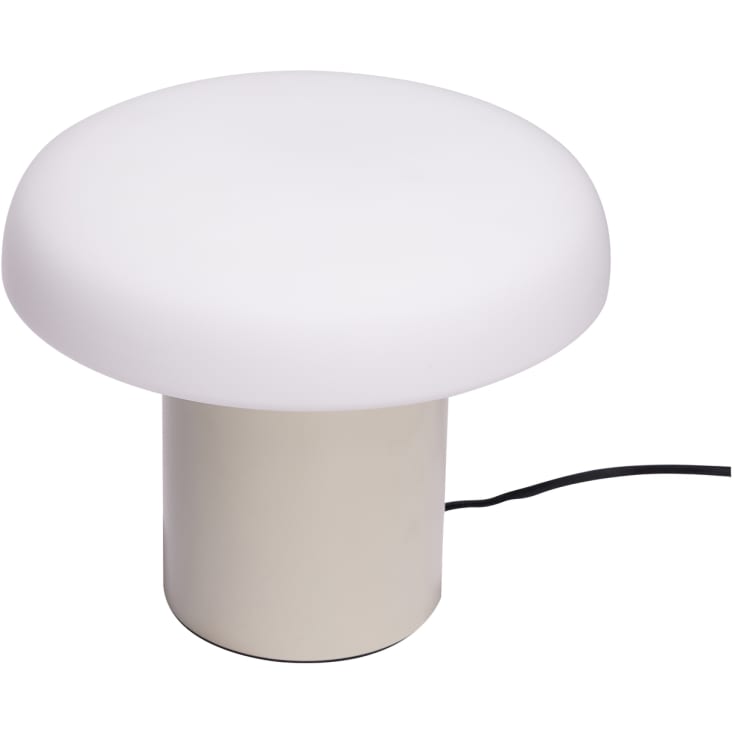 Hübsch Ateliers bordlampe, svampeform 20cm høj, sand/hvid
