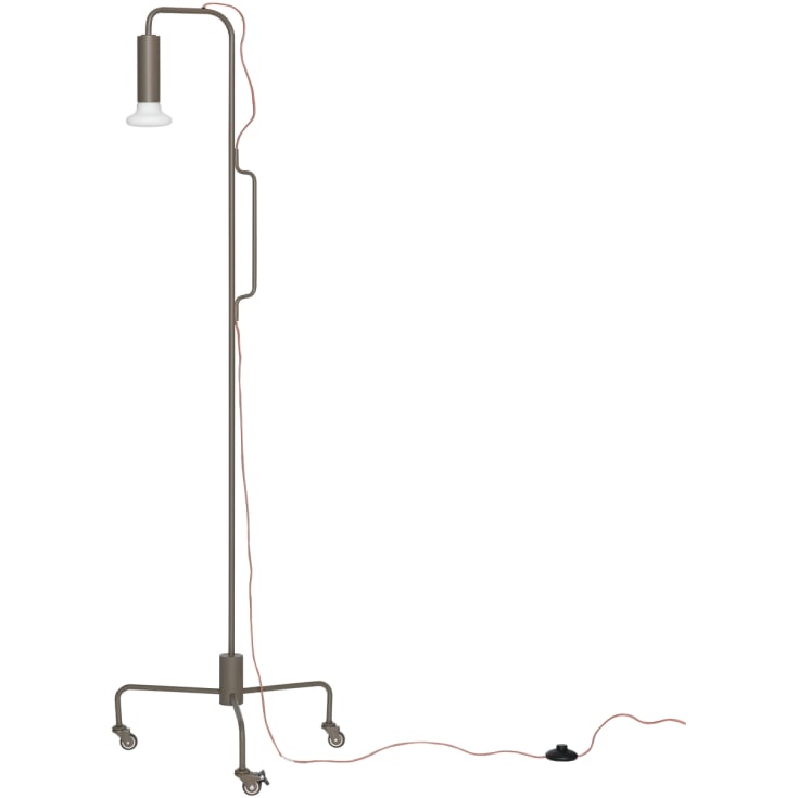 Hübsch Ido gulvlampe, med hjul. Brun