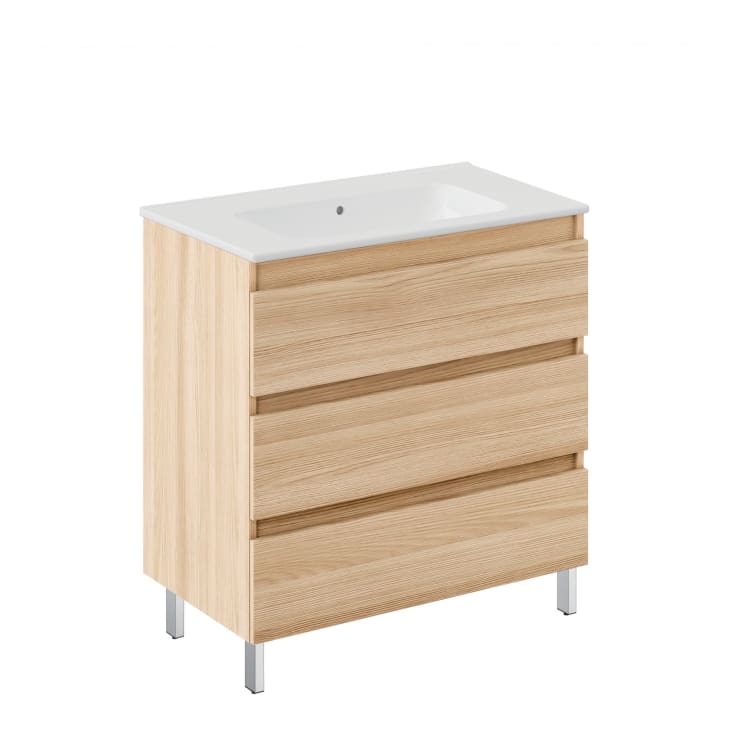 Cosmic 3 Drawer Cabinet With Legs With Porcelain Washbasin