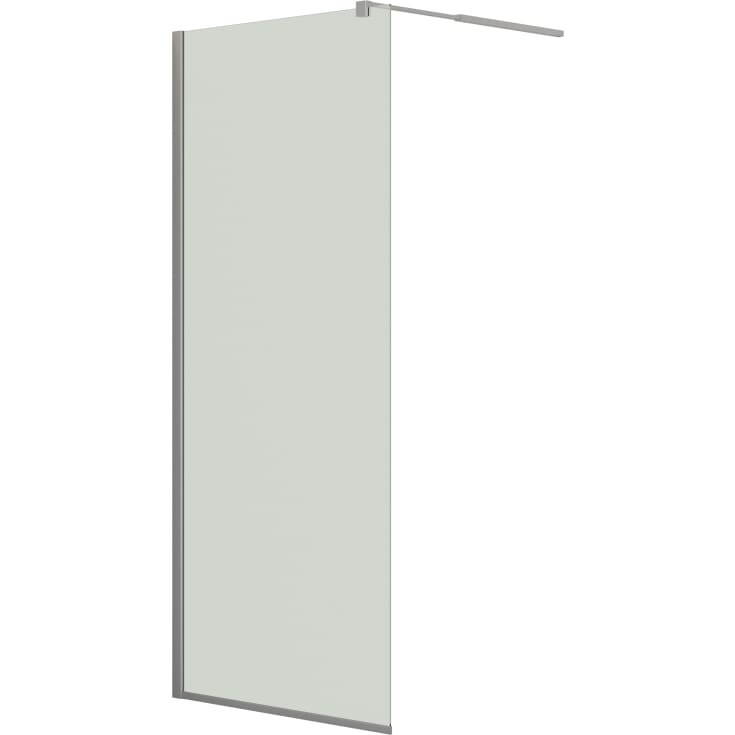 Dansani Match brusevæg, model D+teleskopstang, 77 cm, klart glas, satin profil