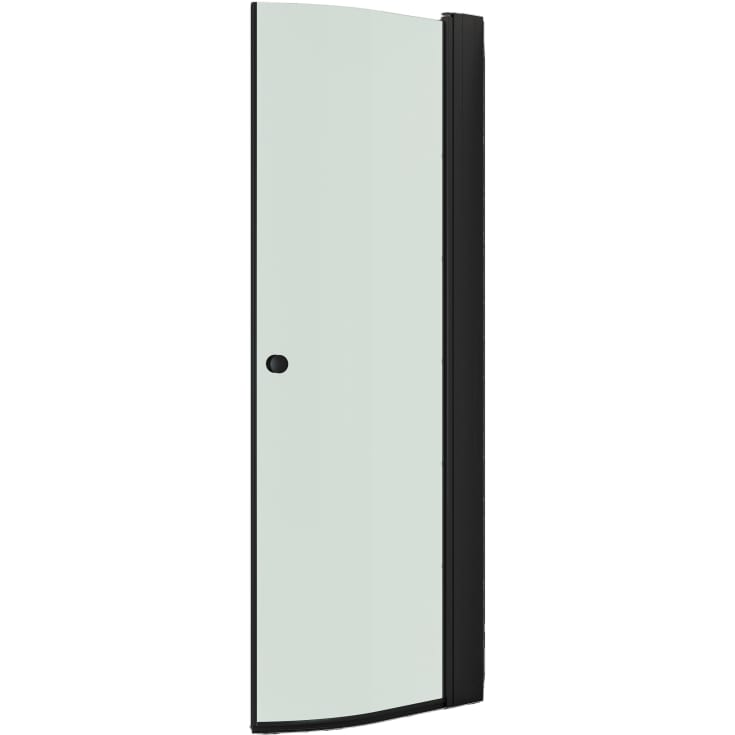 Dansani Match buet brusedør, model E+Tower, 82 cm, klart glas, sort profil