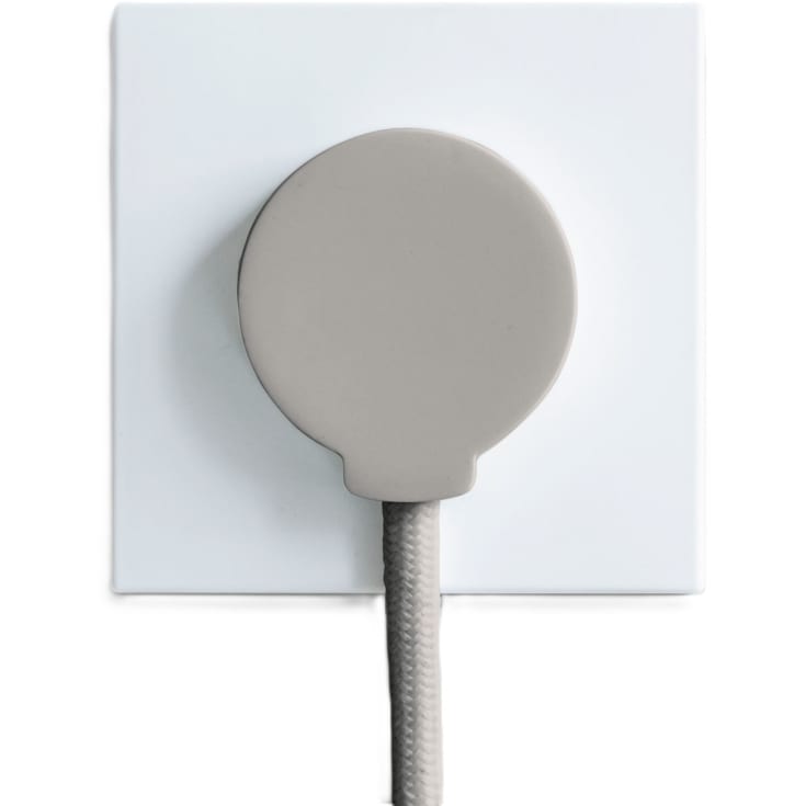 Normplugg Schuko M/J, vinkel, rund, flat, grå