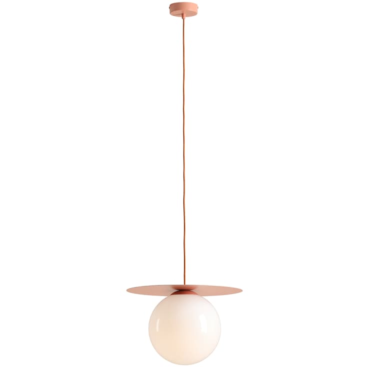 Aldex Loop pendellampa, Ø25 cm, korall