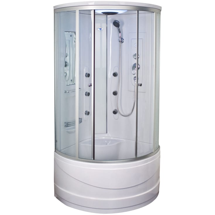 Arrow duschkabin 6025, massagedusch, takdusch, högt kar, klart glas