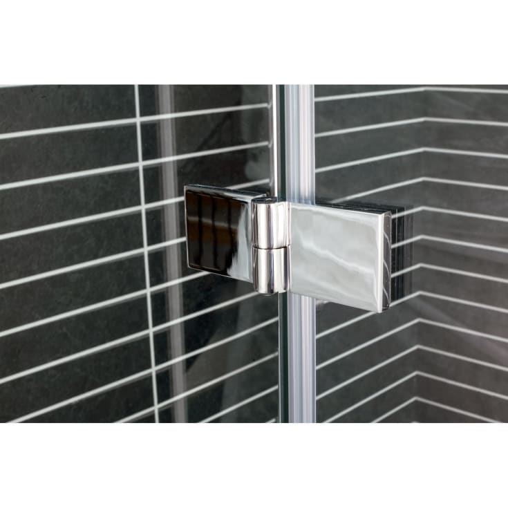 Arrow Twice vikbar duschvägg, 200x77,2 cm, höger, klart glas, aluminiumprofil
