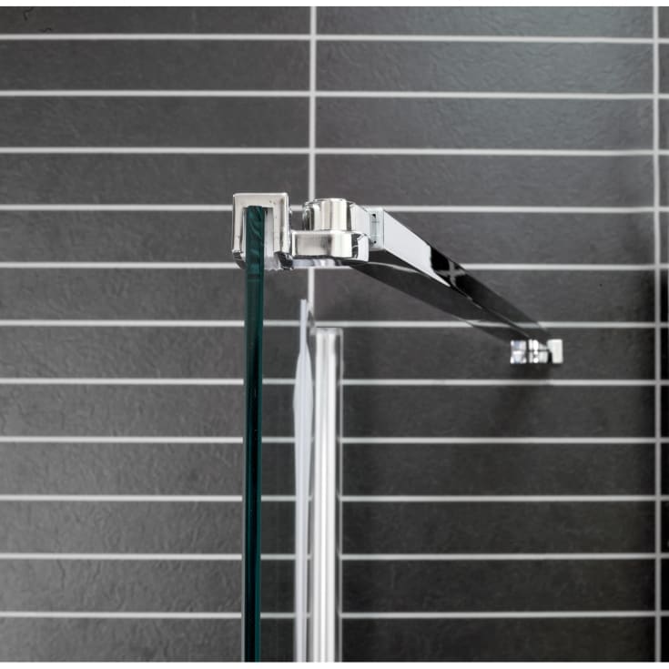 Arrow Wall High duschvägg, 200x107,2 cm, klart glas, aluminiumprofil